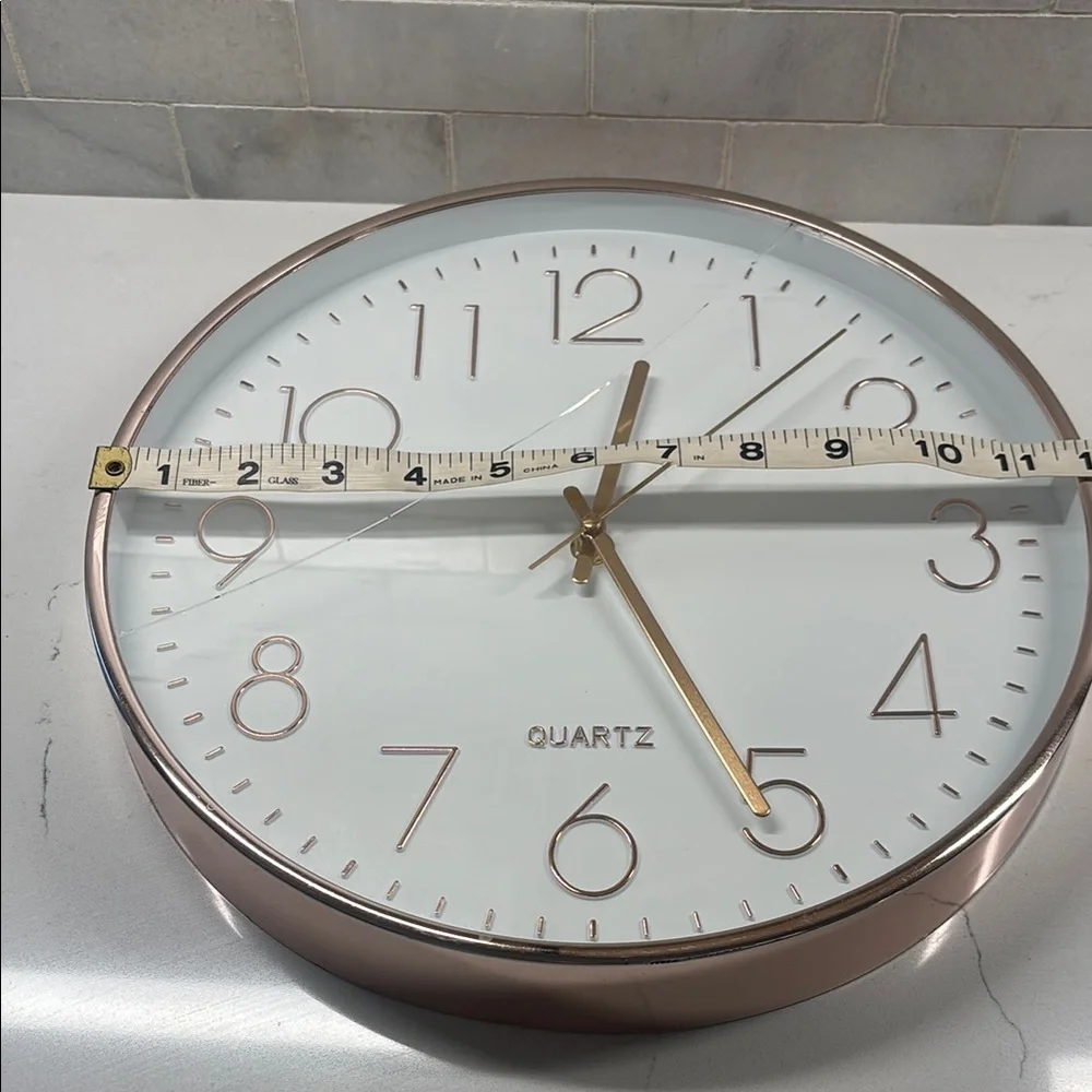 Modern Rose Gold Wall Clock – Silent Quartz – Designer Home Decor